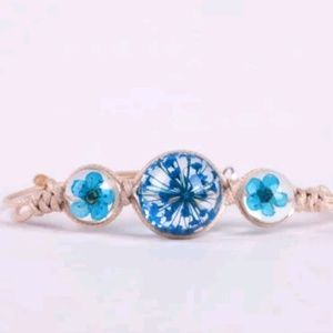 ADJUSTABLE DRY FLOWER BRACELET GLASS BALL